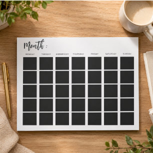 Bloc De Notas Calendario mensual en blanco 