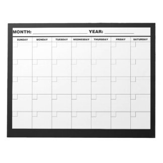 Bloc De Notas Calendario mínimo en blanco