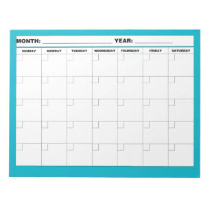 Bloc De Notas Calendario mínimo en blanco
