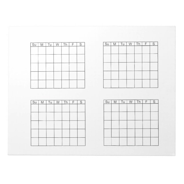 Bloc De Notas Calendario Pad blanco trianual (Frente)