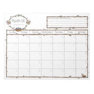 Bloc De Notas Calendario para Rellenar