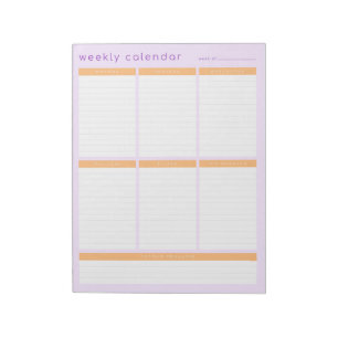 Bloc De Notas Calendario semanal