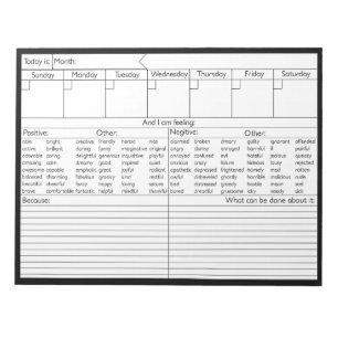 Bloc De Notas Calendario semanal de la emoción - personalice