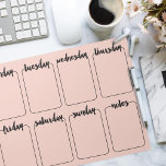 Bloc De Notas Calendario semanal de Personalizado del planificad<br><div class="desc">Personalizar con su propio color de fondo,  haga clic en "personalizar" para cambiar el color a la derecha; utilice la herramienta para el cuentagotas,  "avanzado" para todo el espectro.</div>