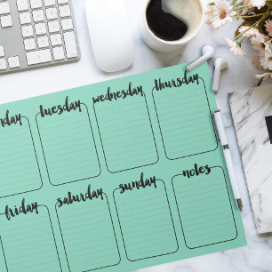 Bloc De Notas Calendario semanal de Personalizado del planificad