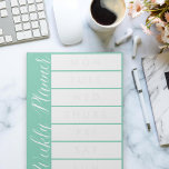 Bloc De Notas Calendario semanal del Personalizado del planifica<br><div class="desc">Personalizar con su propio color de fondo,  haga clic en "personalizar" para cambiar el color a la derecha; también puede cambiar los días de la semana si desea comenzar su semana con el domingo.</div>