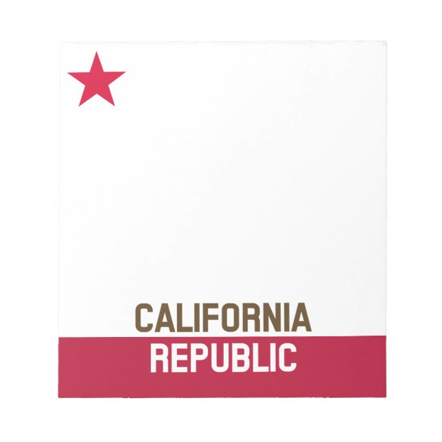 Bloc De Notas CALIFORNIA Bandera Estatal REPÚBLICA Diseños Afila (Frente)