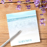Bloc De Notas California dreaming ocean beach waves photo custom<br><div class="desc">Relax as you recall watching the waves go in and out during your beach vacation. Breathe, explore, and enjoy the solitude of an empty California beach with this stunning, pastel blue and white ocean froth photography, personalized 5.5”x6” notepad. Makes a thoughtful, customized gift for a friend or yourself! Just type...</div>