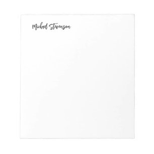Bloc De Notas Caligrafía Blanco negro Personalizado Llanura Mode