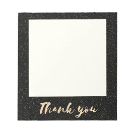 Bloc De Notas Caligrafía de oro Gracias con puntos en burlas neg