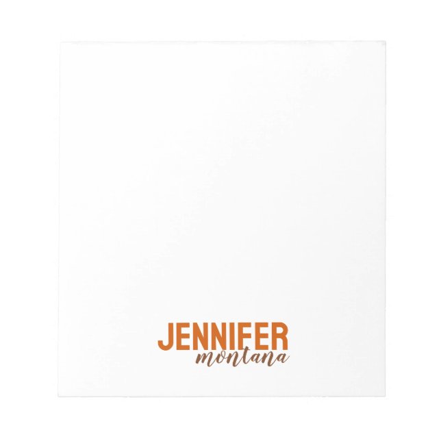 Bloc De Notas Caligrafía Elegante Llanura Añadir nombre propio (Frente)