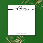 Bloc De Notas Caligrafía manuscrita simple de escritura blanca<br><div class="desc">Personalizar fácilmente el texto de caligrafía organizando cambios para conectarse a las letras primera y última. Si necesitas ayuda, ¡siéntete libre de contactarme! Para obtener material de marketing adicional, diseño personalizado o solicitud de logotipo, póngase en contacto conmigo en maurareed.designs@gmail.com y responderé en el plazo de 24 horas. Para envíos,...</div>