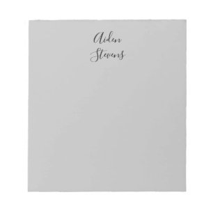 Bloc De Notas Caligrafía minimalista gris simple elegante