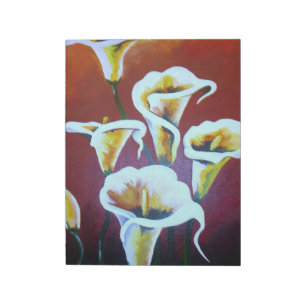 Bloc De Notas Calla Blanca Lilies Flores De Corte Artísticas En