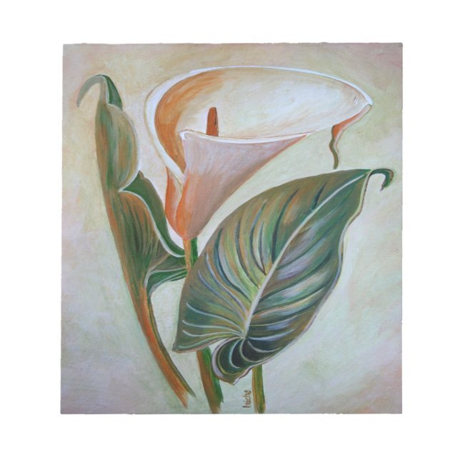 Bloc De Notas Calla Lily Hermoso Arte Botánico (Frente)