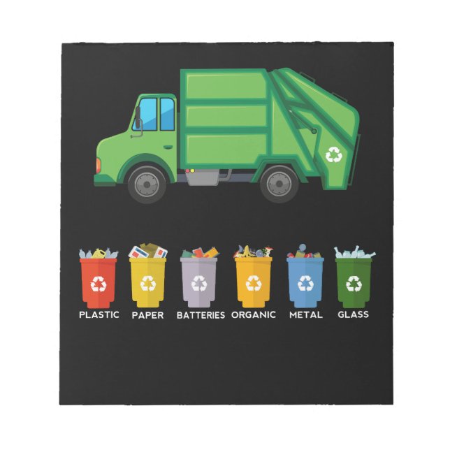 Bloc De Notas Camión de reciclaje Camión de basura infantil (Frente)