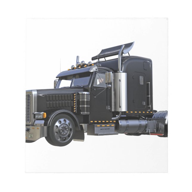 Bloc De Notas Camión remolque tractor semi negro (Frente)