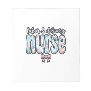 Bloc De Notas Camisa Floral Vintage Enfermera de Parto y Labor D