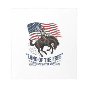 Bloc De Notas Camisa occidental de tierra de libertad de vaquero
