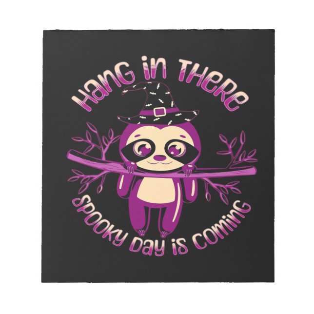 Bloc De Notas Camiseta Clásica de Perezoso de Halloween (ver.1) (Frente)