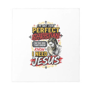 Bloc De Notas Camiseta cristiana vintage Necesito Jesús Diseño_1