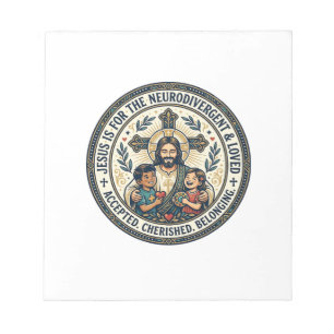 Bloc De Notas Camiseta de ánimo neurodivergente de Jesús Inspira