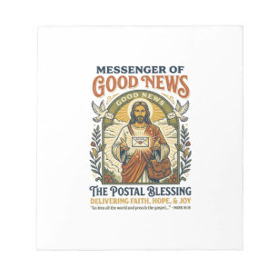 Bloc De Notas Camiseta de entrega de trabajador postal de Jesús 