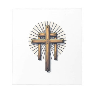 Bloc De Notas Camiseta de fe con grabado vintage de tres cruces