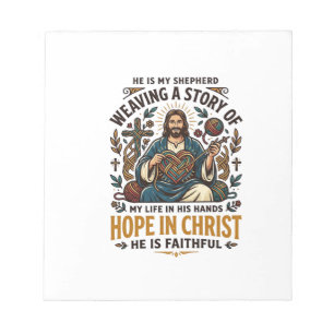 Bloc De Notas Camiseta de ganchillo de punto de Jesús Fe inspira