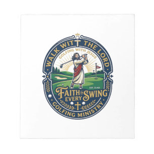 Bloc De Notas Camiseta de golf de Jesús Diseño basado en la fe_1