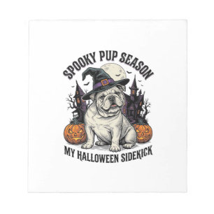 Bloc De Notas Camiseta de Halloween Bulldog Bruja Lindo Perro Gr