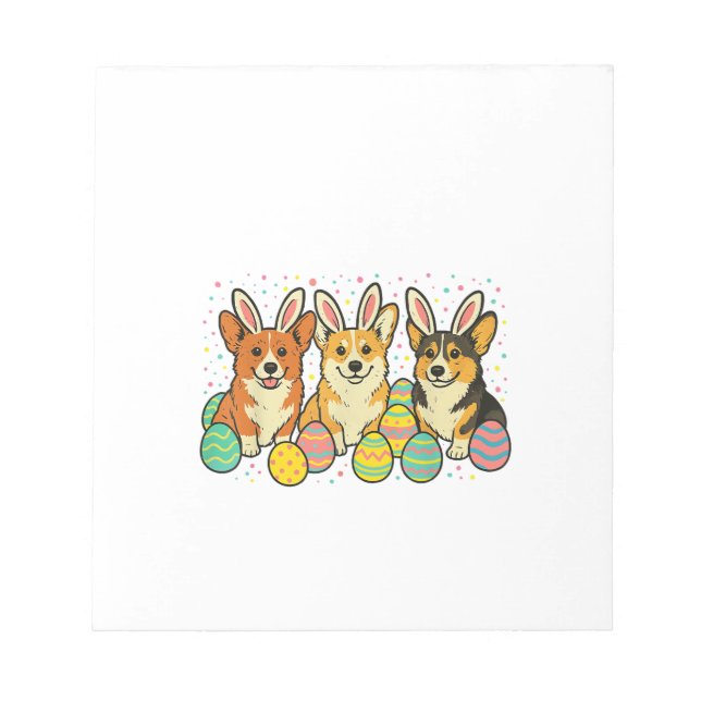 Bloc De Notas Camiseta de Pascua Corgi_1 (Frente)