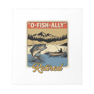 Bloc De Notas Camiseta de pesca vintage O-Fish-Ally Retired Dise