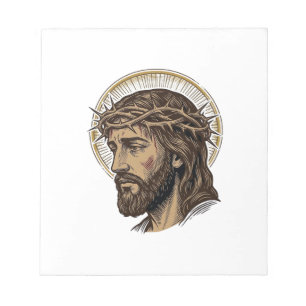 Bloc De Notas Camiseta de retrato de corona de espinas grabada v