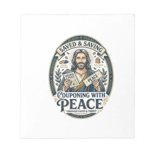 Bloc De Notas Camiseta Frugal de Cupón de Jesús Diseño Basado en