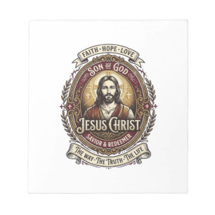 Bloc De Notas Camiseta Gráfica de Antigüedades Jesús Arte Cristi