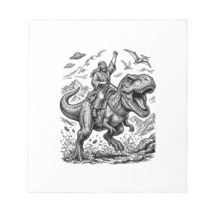 Bloc De Notas Camiseta gráfica de jinete de dinosaurio con graba