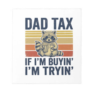 Bloc De Notas Camiseta gráfica vintage de mapache Funny Dad Tax_
