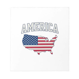 Bloc De Notas Camiseta Gráfica Vintage Patriótica Mapa Bandera d