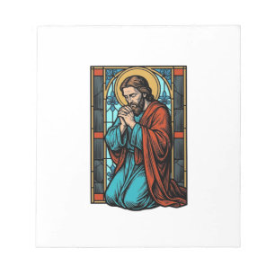Bloc De Notas Camiseta Vectorial de Figura Religiosa Rezando Vin