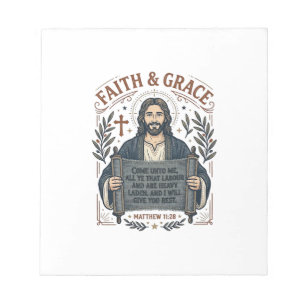 Bloc De Notas Camiseta Vintage de Punto de Cruz de Jesús Gráfica