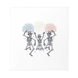 Bloc De Notas Camiseta Vintage Fuegos Artificiales Esqueleto Bai