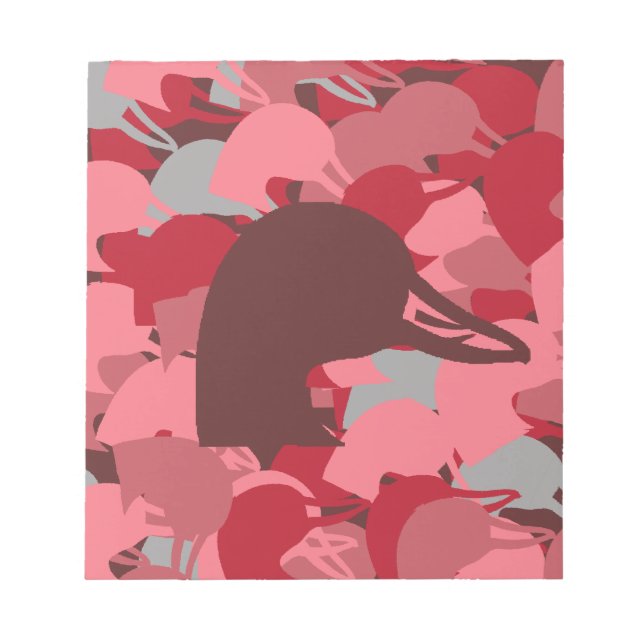 Bloc De Notas Camo de cabeza de pato rosa (Frente)