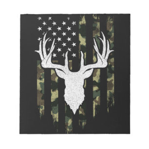 Bloc De Notas Camo Us Flag Deer Elk Buck Camoflage Hunting