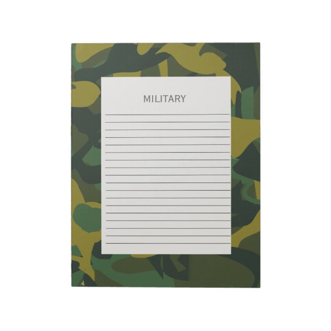 Bloc De Notas Camouflage Military Army (Lado Izquierdo)
