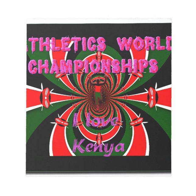 Bloc De Notas Campeonato Mundial de Atletismo de Kenia: Bandera  (Frente)