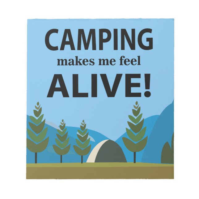 Bloc De Notas Camping Me Hace Sentir Vivo Camping (Frente)