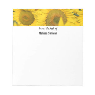 Bloc De Notas Campo amarillo de girasoles, fotografía