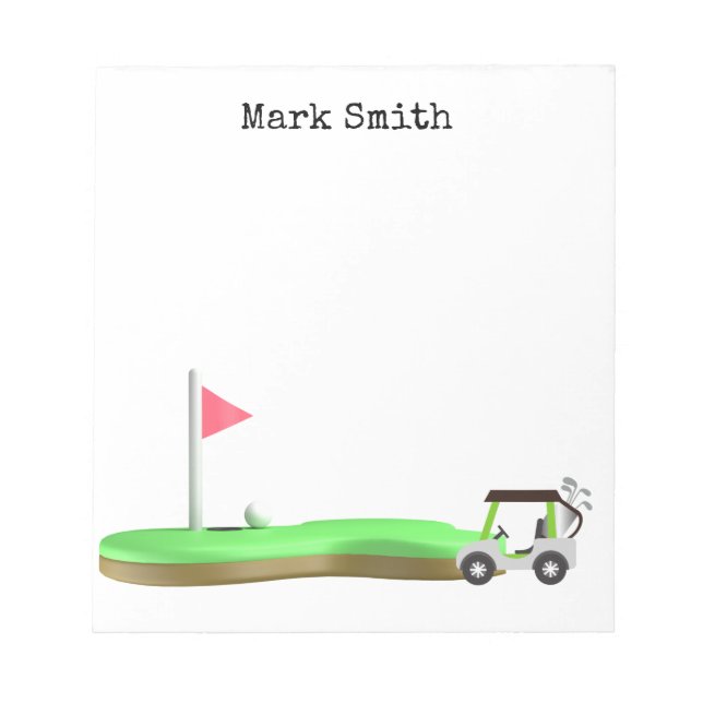 Bloc De Notas Campo de golf con carrito de golf (Frente)