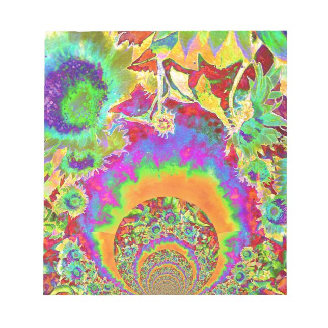 Bloc De Notas Campos de girasol para siempre - naranja (Frente)